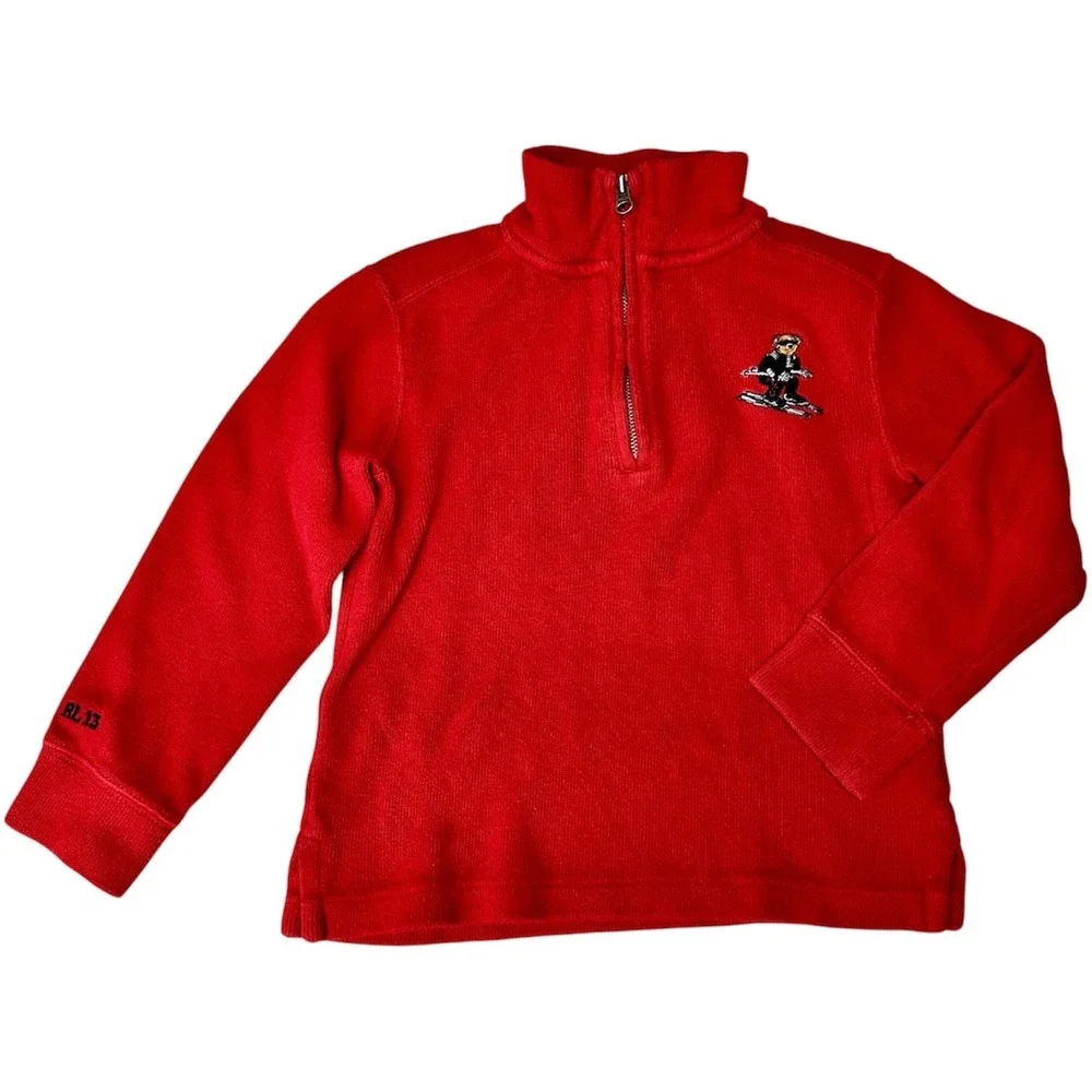 Polo Ralph Lauren Toddler Cotton Quarter-Zip Pullover Long Sleeve Polo Shirt 4T